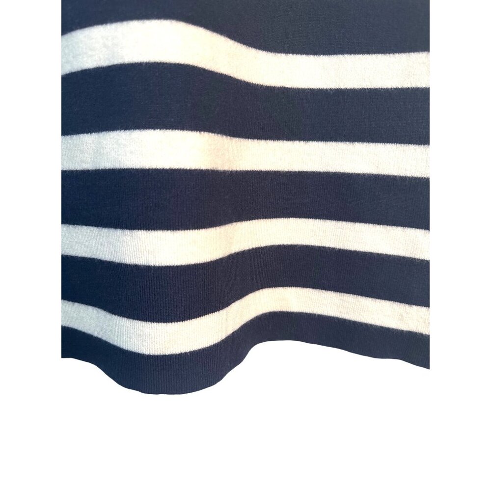 ZARA Navy & White Small Striped Short Sleeve Button Front Shift Dress - Picture 4 of 14